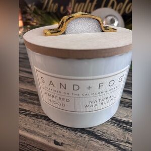 SAND + FOG White Candle - Ambered Wood Scent
